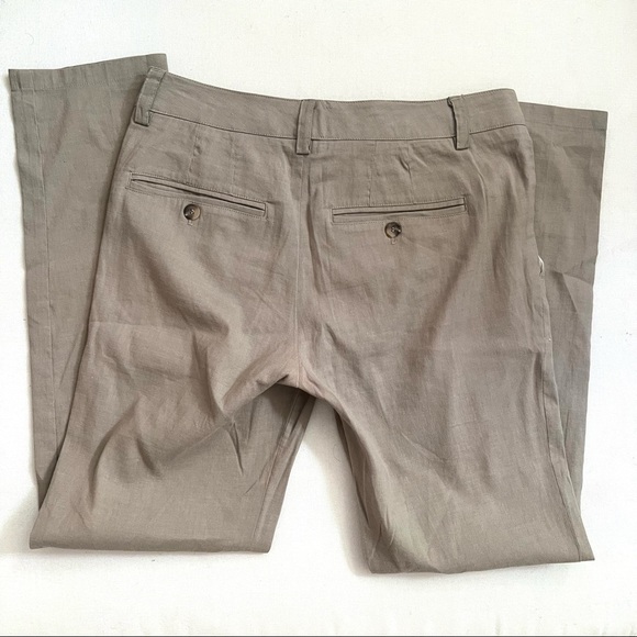 Vince Linen Khaki Straight Leg Professional Pants Size 4 - Picture 7 of 11